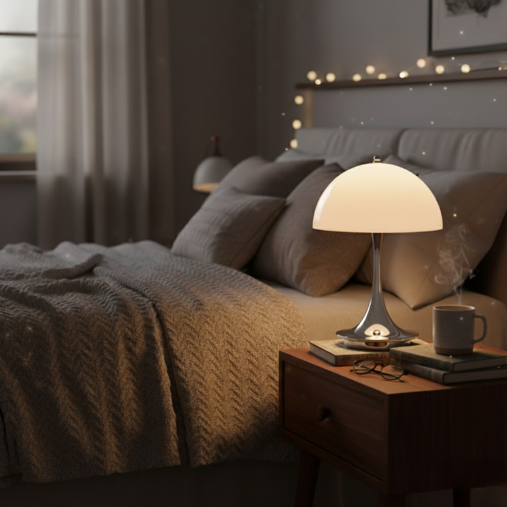 Nowoczesna LED-owa lampa stołowa w kształcie grzyba