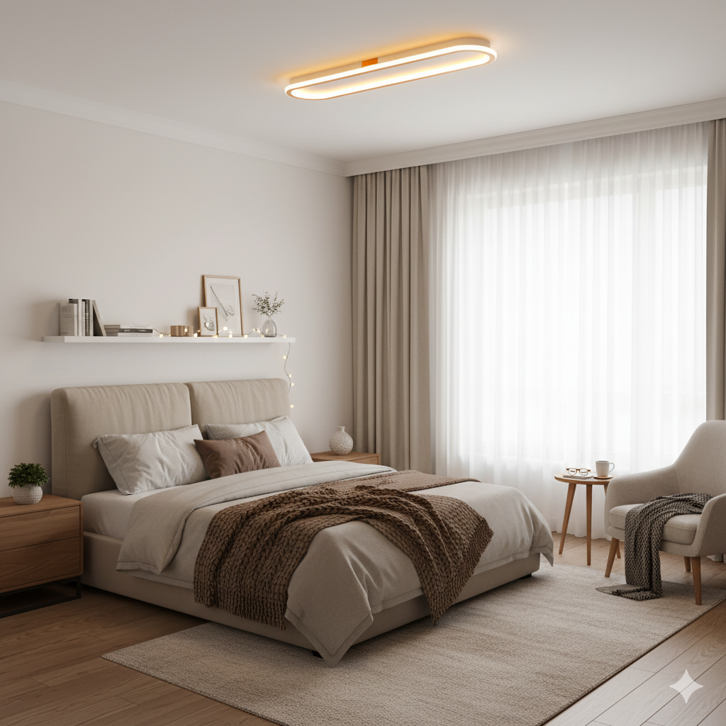 Nowoczesna owalna lampa sufitowa LED do przedpokoju