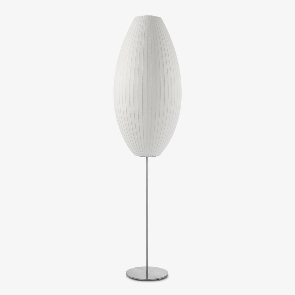 Lampa podłogowa LED z żebrowanym kloszem