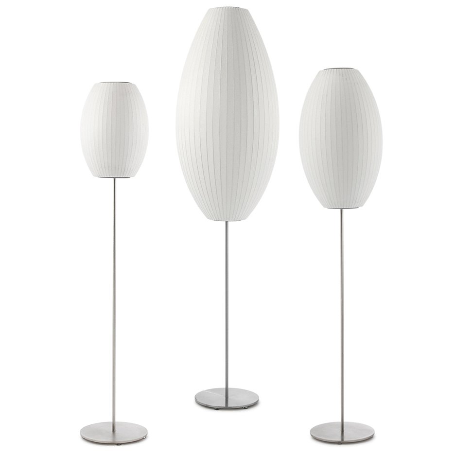 Lampa podłogowa LED z żebrowanym kloszem
