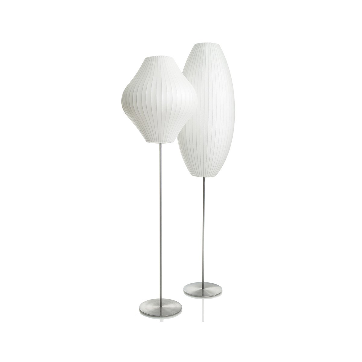 Lampa podłogowa LED z żebrowanym kloszem