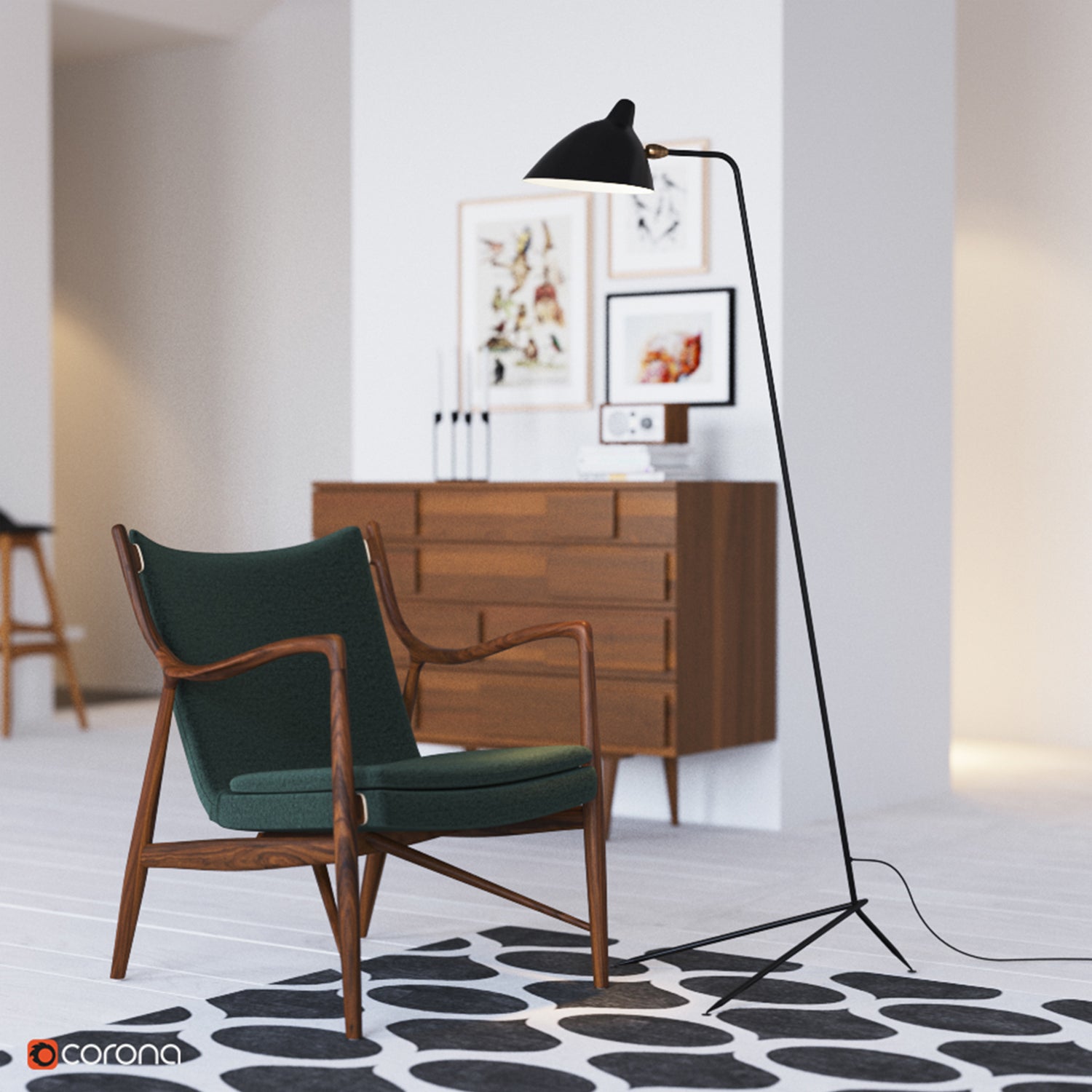 Minimalistyczna lampa stojąca inspirowana stylem vintage