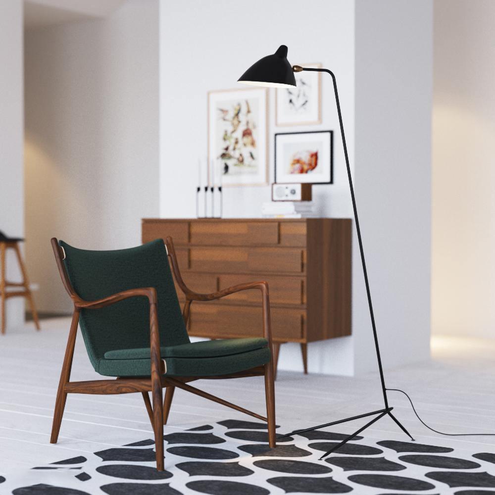 Minimalistyczna lampa stojąca inspirowana stylem vintage