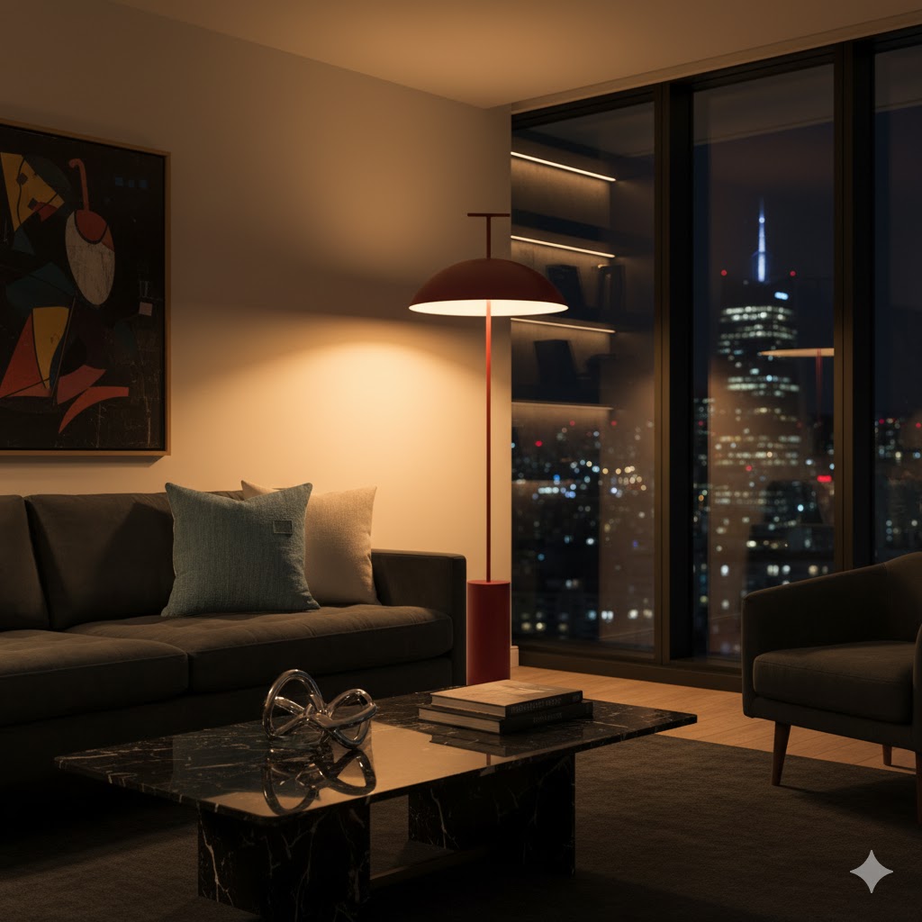 Lampa podłogowa LED z cylindryczną podstawą